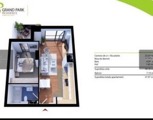 Apartament cu 2 camere, in Gheorgheni, ansamblu Grand Park Residence