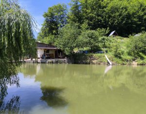 Casa de vacanta, cu lac de pescuit, 5640 mp teren, com. Chiuiesti, jud. Cluj