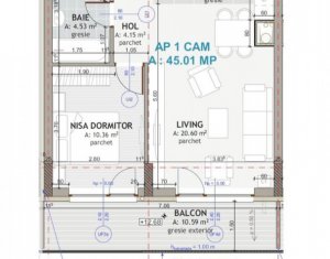 , 45.01m2 in Floresti